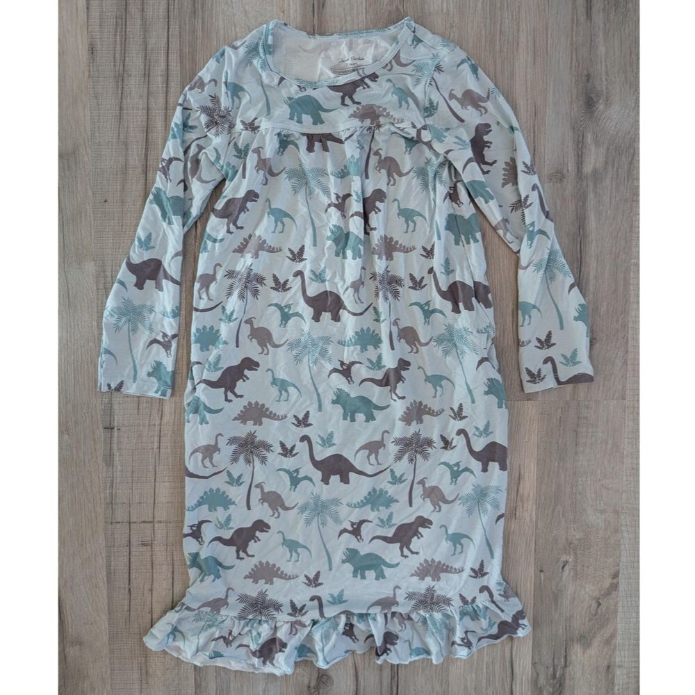 NWOT Sweet Bamboo Dinosaur Ruffle Hem Nightgown, Size 7Y (k8)
